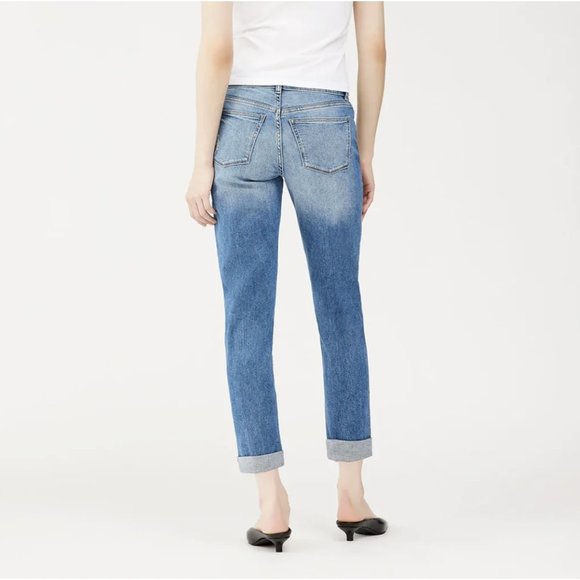 DL1961 Riley Boyfriend Straight Distress Denim Jeans ( 23 ) - Picture 2 of 6